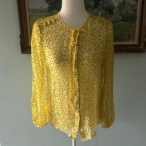 Bellatrix Yellow and Black Polka Dot Blouse